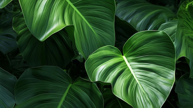 Tropical leaves background Illustration AI GenerativexA