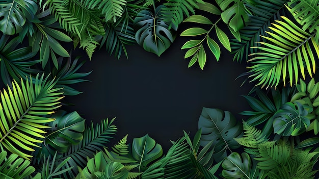 Photo tropical leaves background with space for text