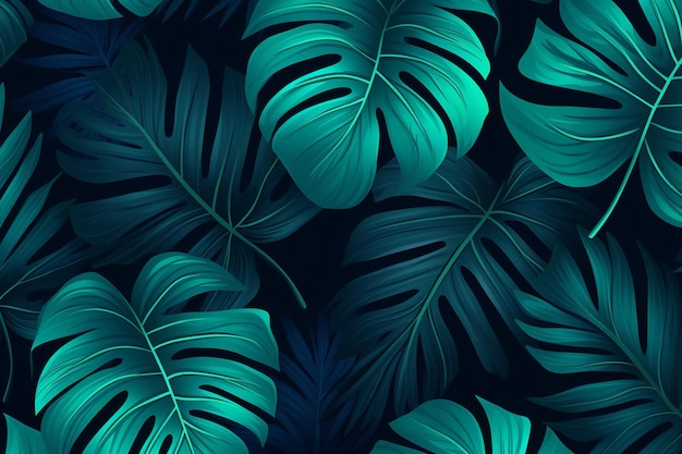 Tropical leaves background for zoom