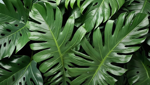 Photo tropical leaves closeup