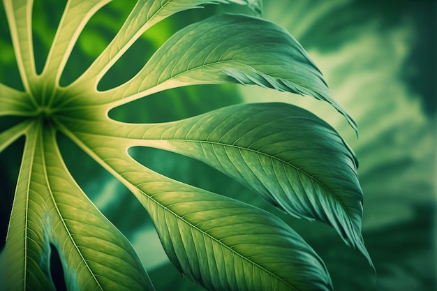 Tropical monstera leaves, close up. Nature background.