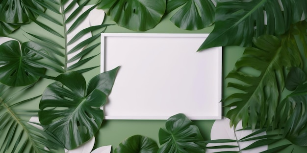 Tropical natural frame Illustration AI Generative