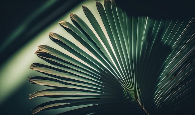 Tropical Palm Leaf Shadow Abstract Background in Soft Ethereal Tones