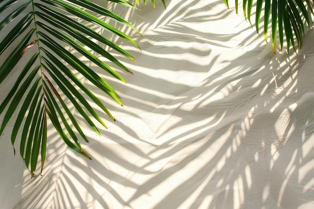 Tropical Palm Leaf Shadow on Summer Beach Sand