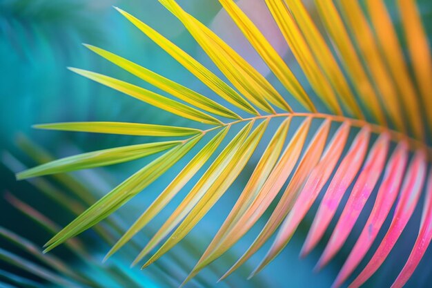 Tropical Palm Leaf in Vibrant Colors