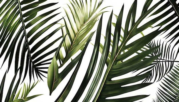 Photo tropical palm leaves white