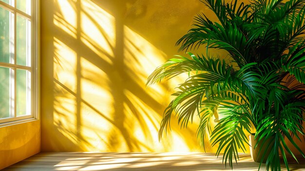 Photo tropical palm tree silhouettes against a sunny backdrop creating an exotic and relaxing environment with lush foliage and bright light