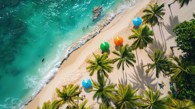 Tropical paradise palm beach background