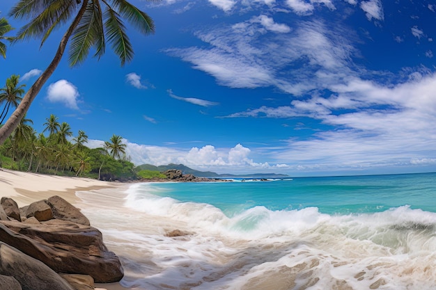 Tropical paradise panorama beach landscape photos