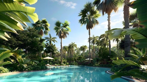 Photo tropical paradise pool