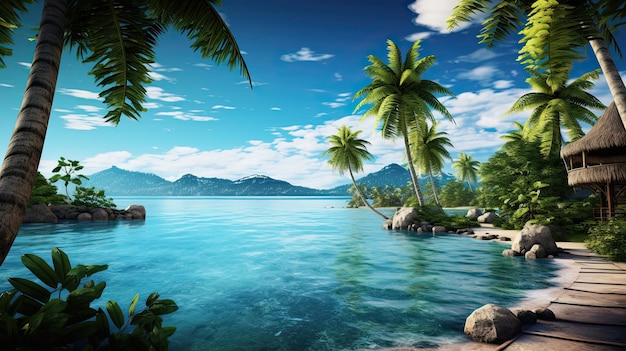 Tropical paradise with turquoise waters