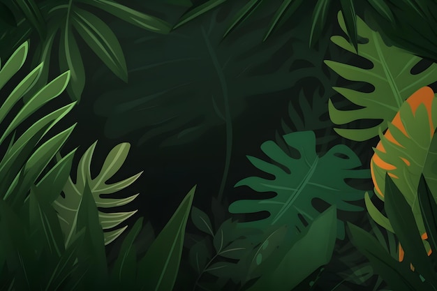 Tropical plants background Neural network AI generated