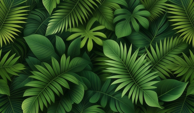 Tropical plants with green leaves that look like tropical plants