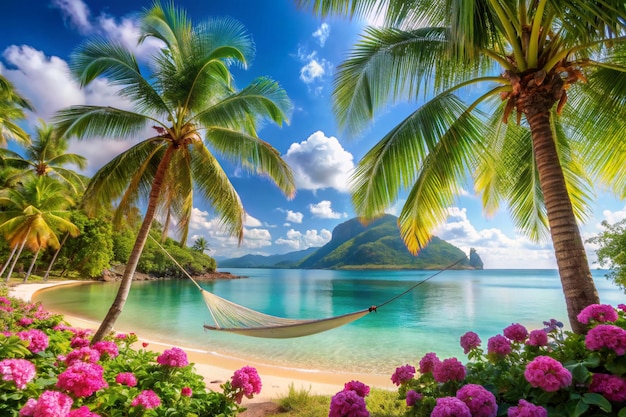 Tropical Relaxation Hammock in Paradise