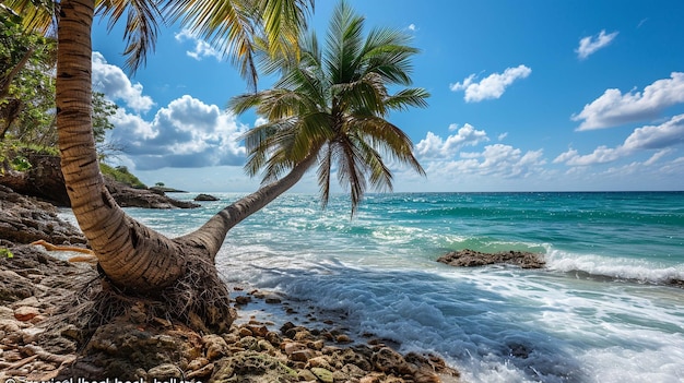 Tropical sea summer Beach and palm trees Nature and landscape travel