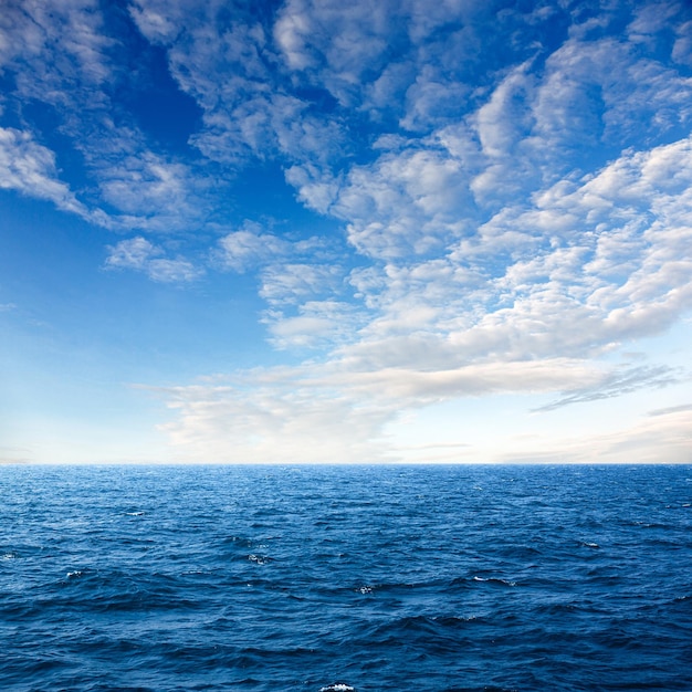 Tropical sea with blue sky and clouds