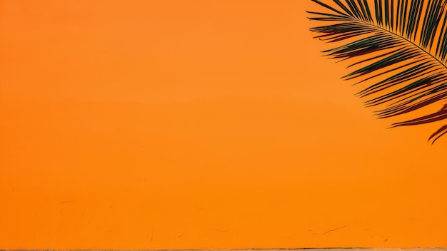 Tropical shadow on pastel orange background