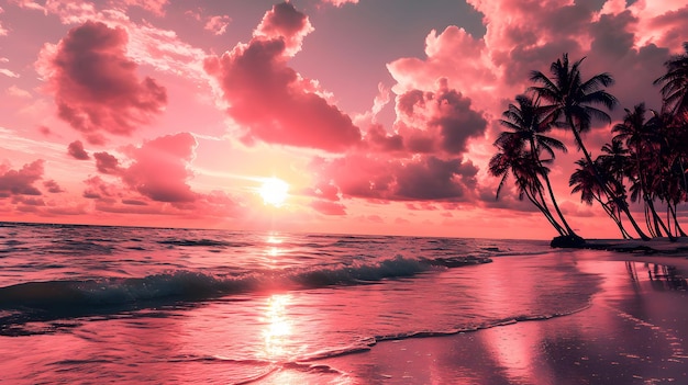 Tropical Sunset Serene Beach