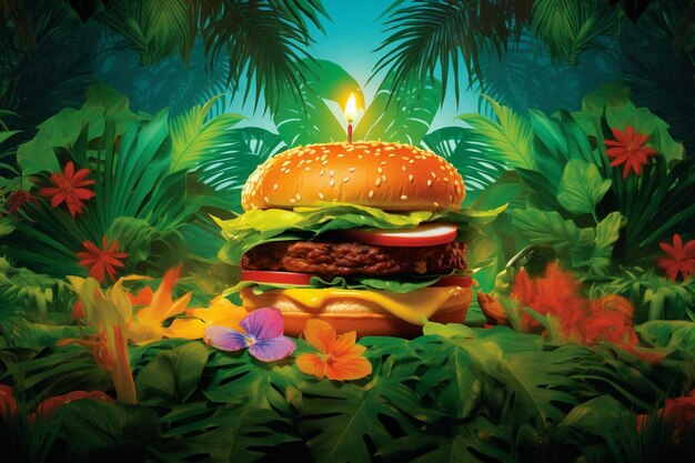 Photo tropical taste burger