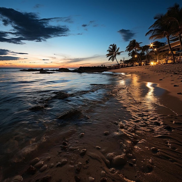 Tropical Twilight Tranquility Beach Landscape Photo