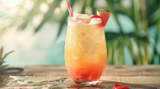 A tropicalinspired mocktail with a splash of coconut cream is the perfect pairing for the romantic