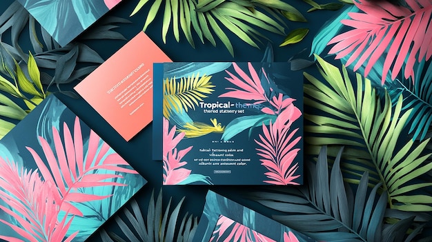 TropicalThemed Stationery with Bold Patterns