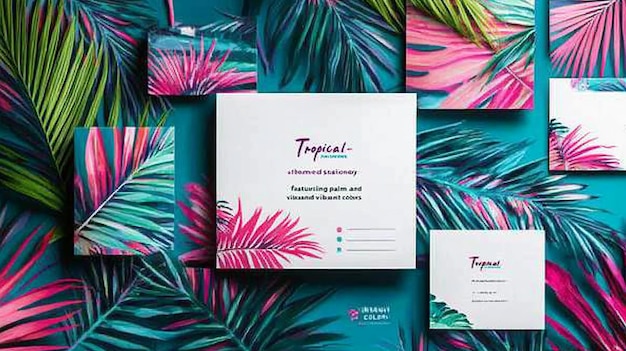 TropicalThemed Stationery with Bold Patterns