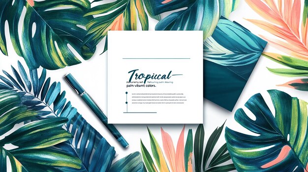 Photo tropicalthemed stationery with bold patterns