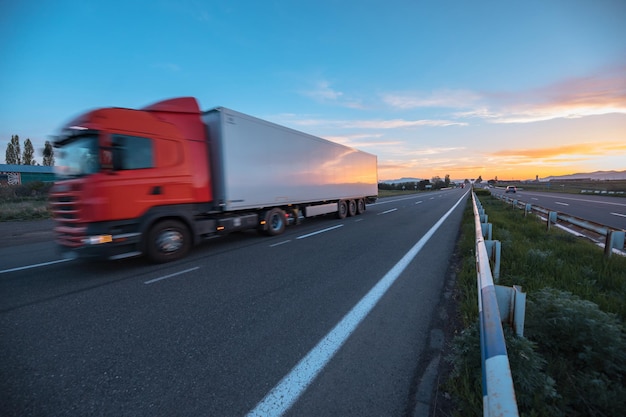 Truck on road