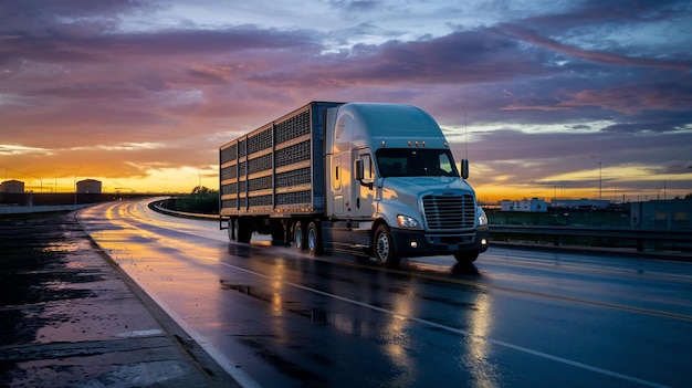 Photo a truck with the word  cab  on the side is driving down the road