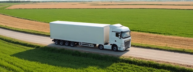 Photo a truck with the word  cab  on the side is driving down a rural road