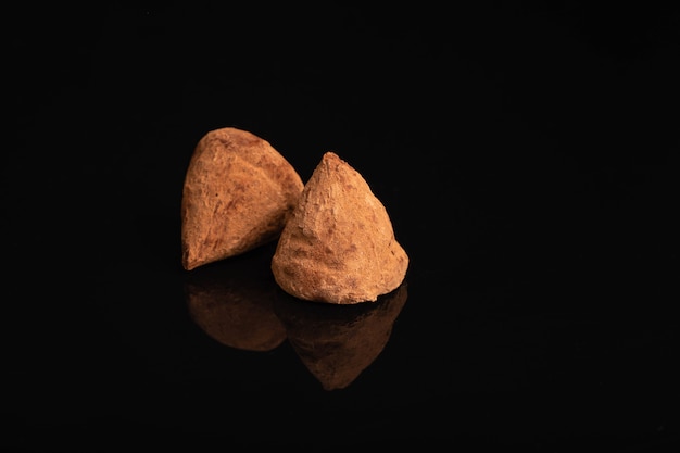 Truffle isolated on black background