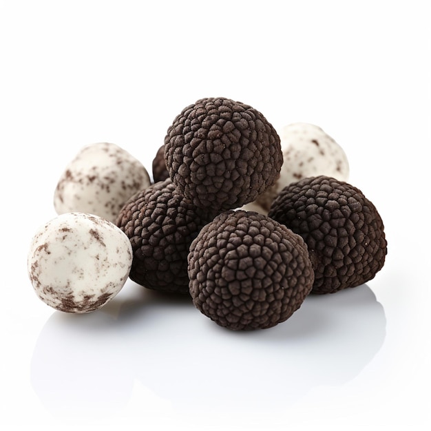 Photo truffles with white background high quality ultra h