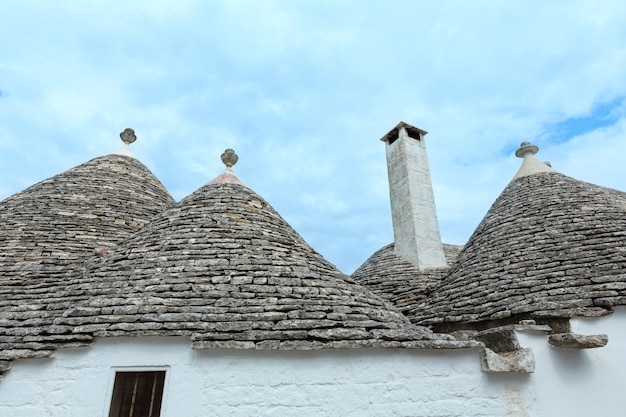 Trulli houses roofs in Alberobello Italy