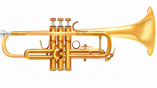 Photo trumpet music instrument on a white background