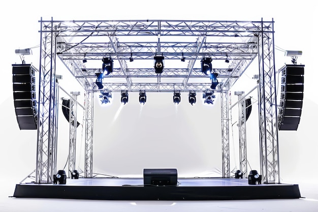 Photo truss stage framework on transparent background