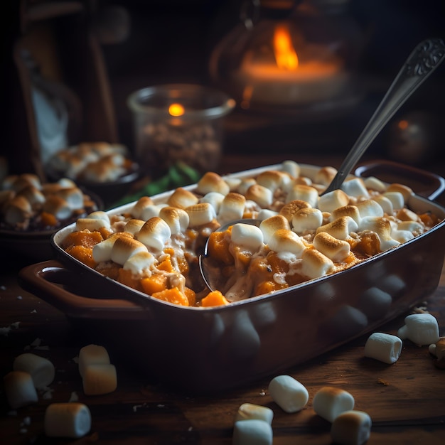 Try a sweet potato casserole with toasted marshmallows for your thanksgiving a perfect autumn