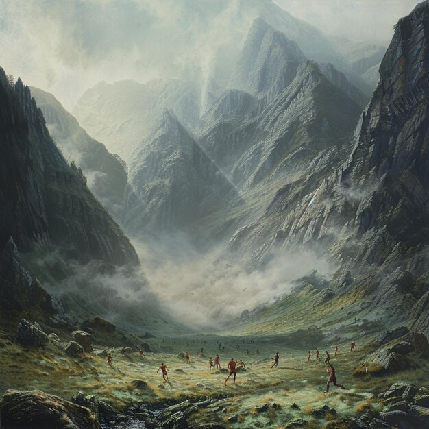 Tryscoring contest under a mistshrouded valley