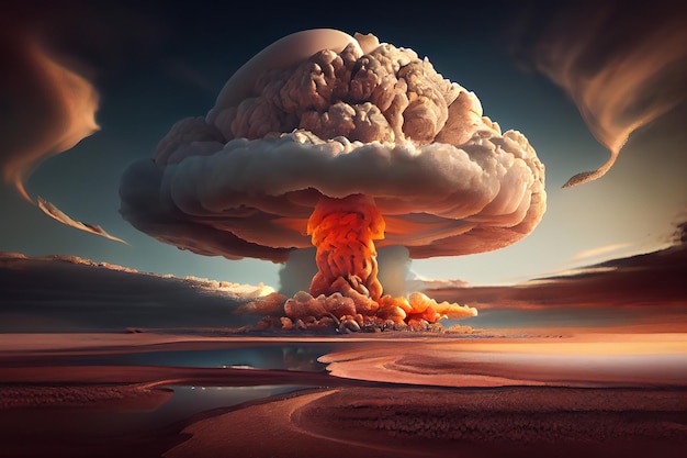 Tsar Bomba mushroom cloud nuke Generative Ai