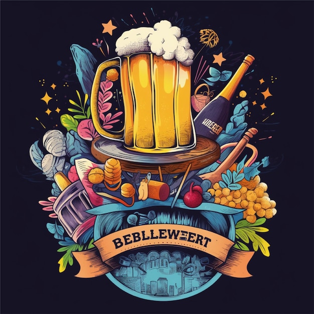 tshirt beer festival design vector illustration