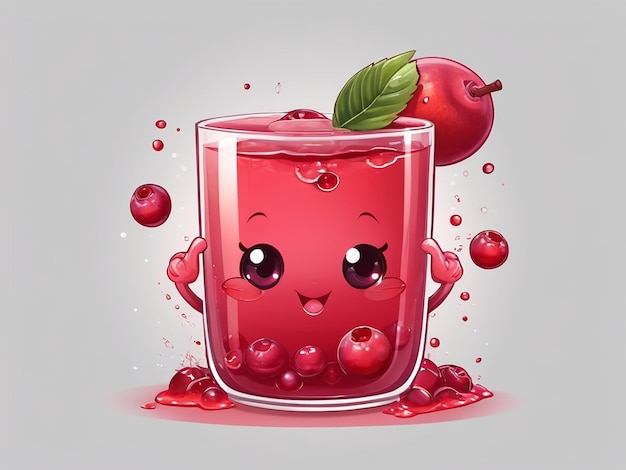 Tshirt design Distinctive and refreshing cranberry juice with a tangy flavor illustration white