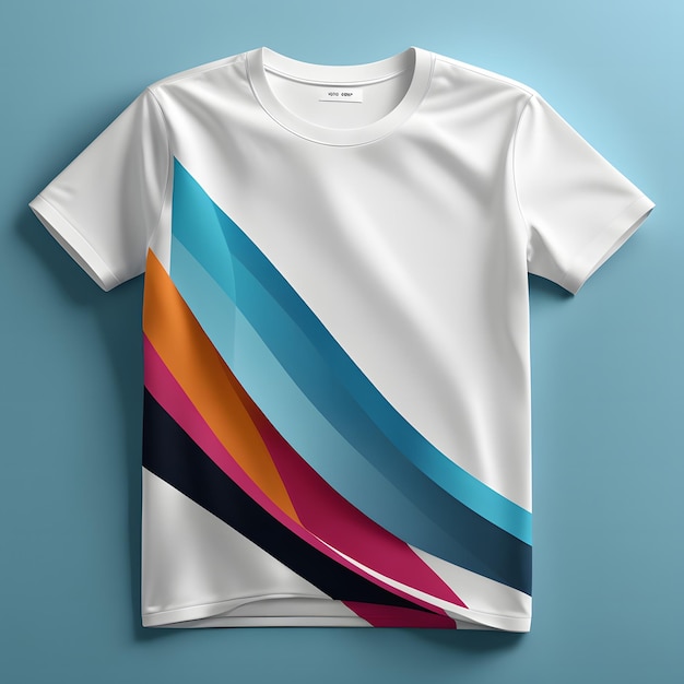 Tshirt design template geometric pattern on tshirt mockup