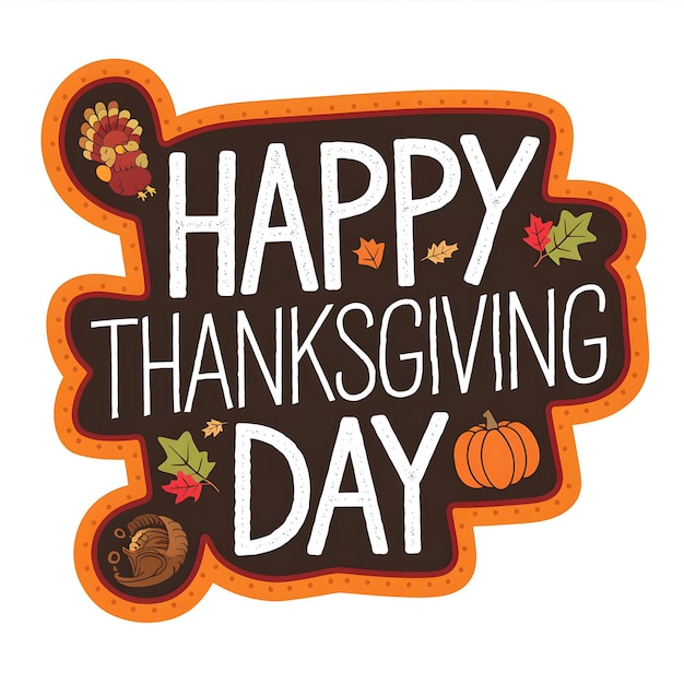 A tshirt design that says Happy Thanksgiving is on a white background