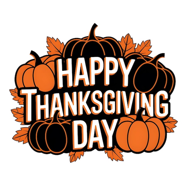 A tshirt design that says Happy Thanksgiving is on a white background