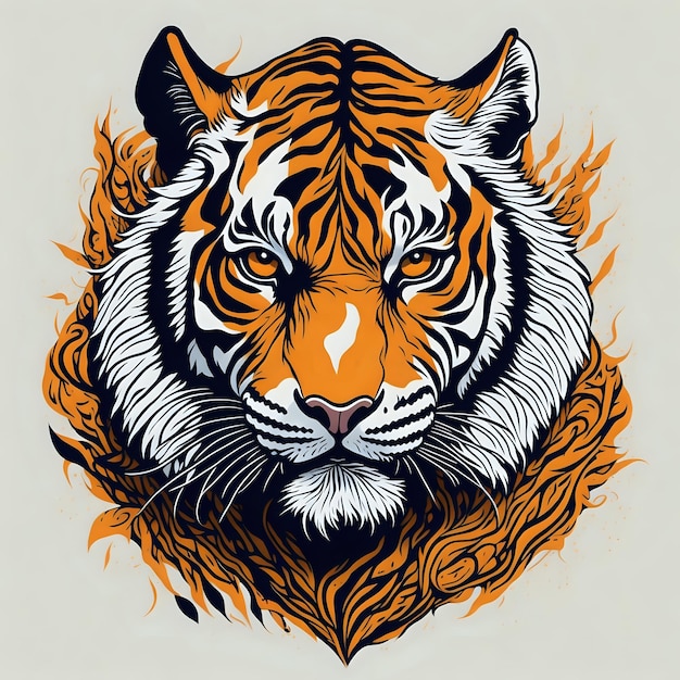 Tshirt design of tiger vector illustration