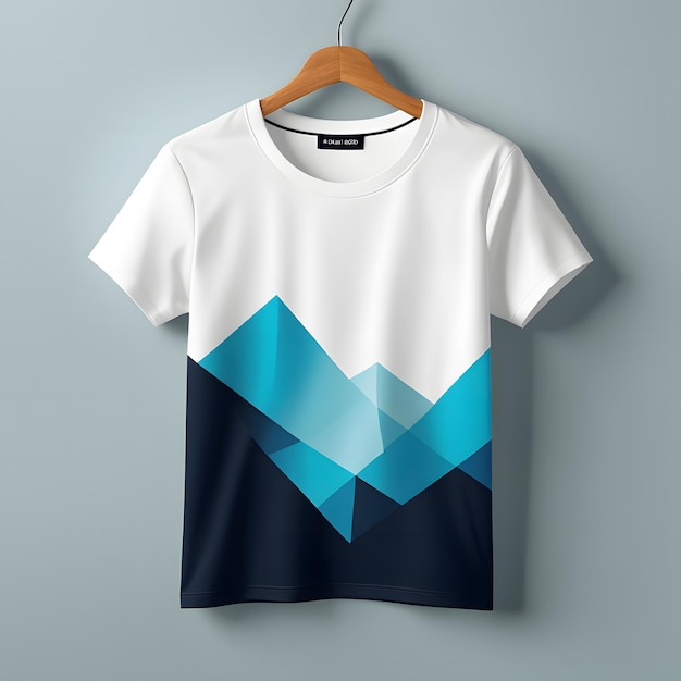 Tshirt design with geometric pattern on a hanger