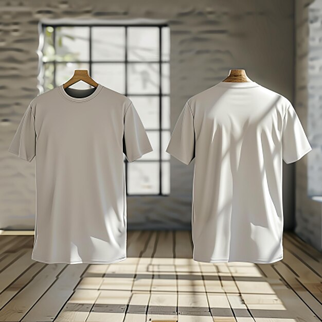 Photo tshirt front and back mockup