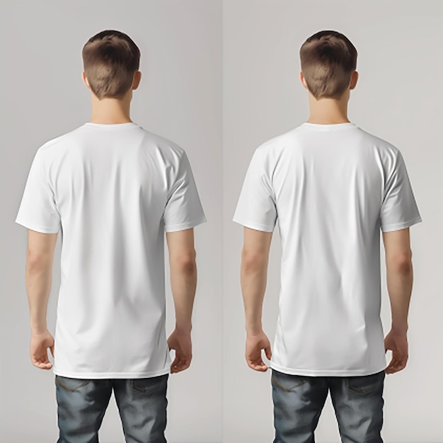 Photo tshirt front and back mockup