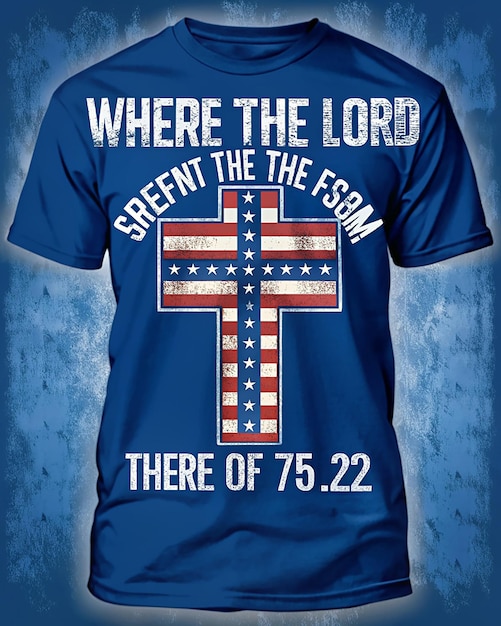 tshirt graphic design for 4th of July The central element cross decorated American flag pattern