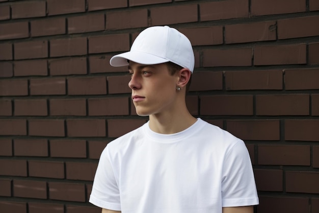 Tshirt looking white teen